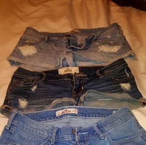 Lot of 3 hollister jean shorts